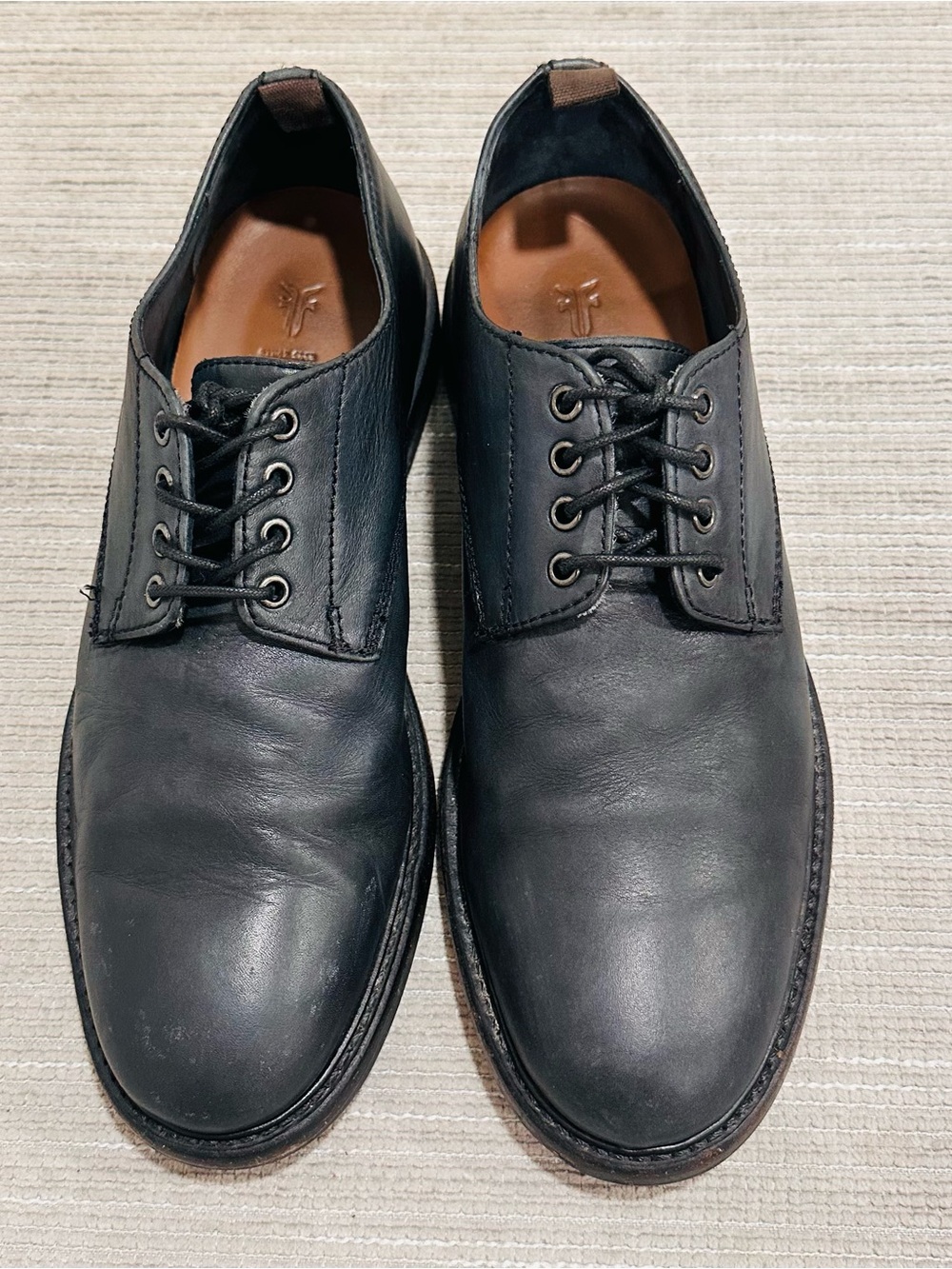 Frye Paul Oxford Men's Shoes Size 10 Dark Charcoal Gray Black Leather 3480271